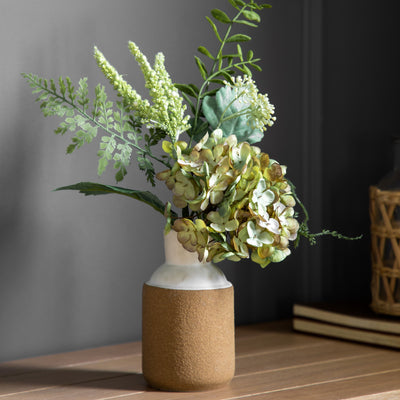 Valery Vase with Hydrangea Arrangement - Green