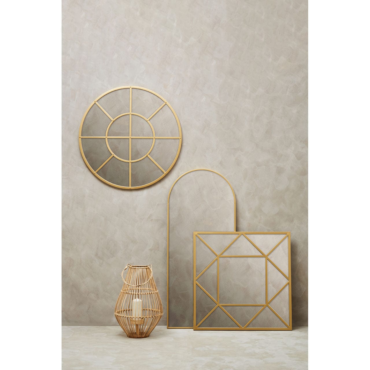 Hamilton Interiors Mirrors Descartes Gold Finish Round Wall Mirror House of Isabella UK