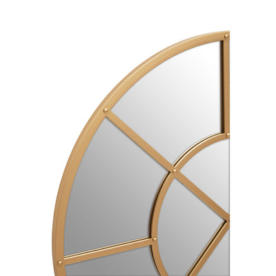 Descartes Gold Finish Round Wall Mirror