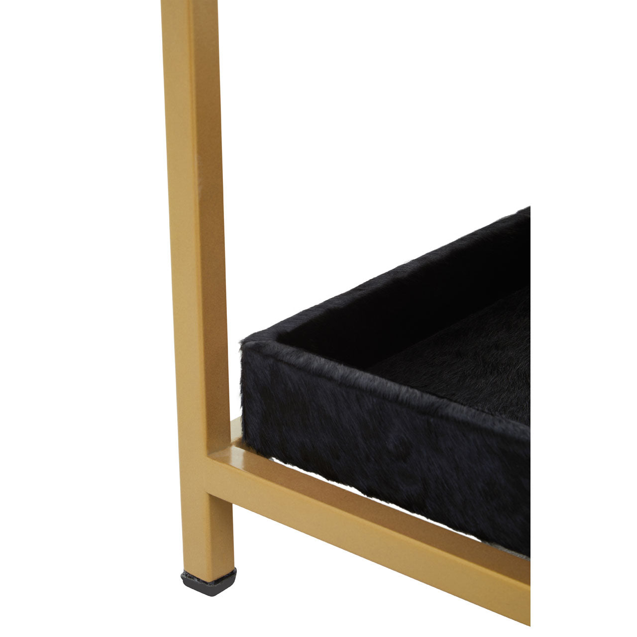 Kensington Townhouse Hair On Hide Black And Gold Bedside Table