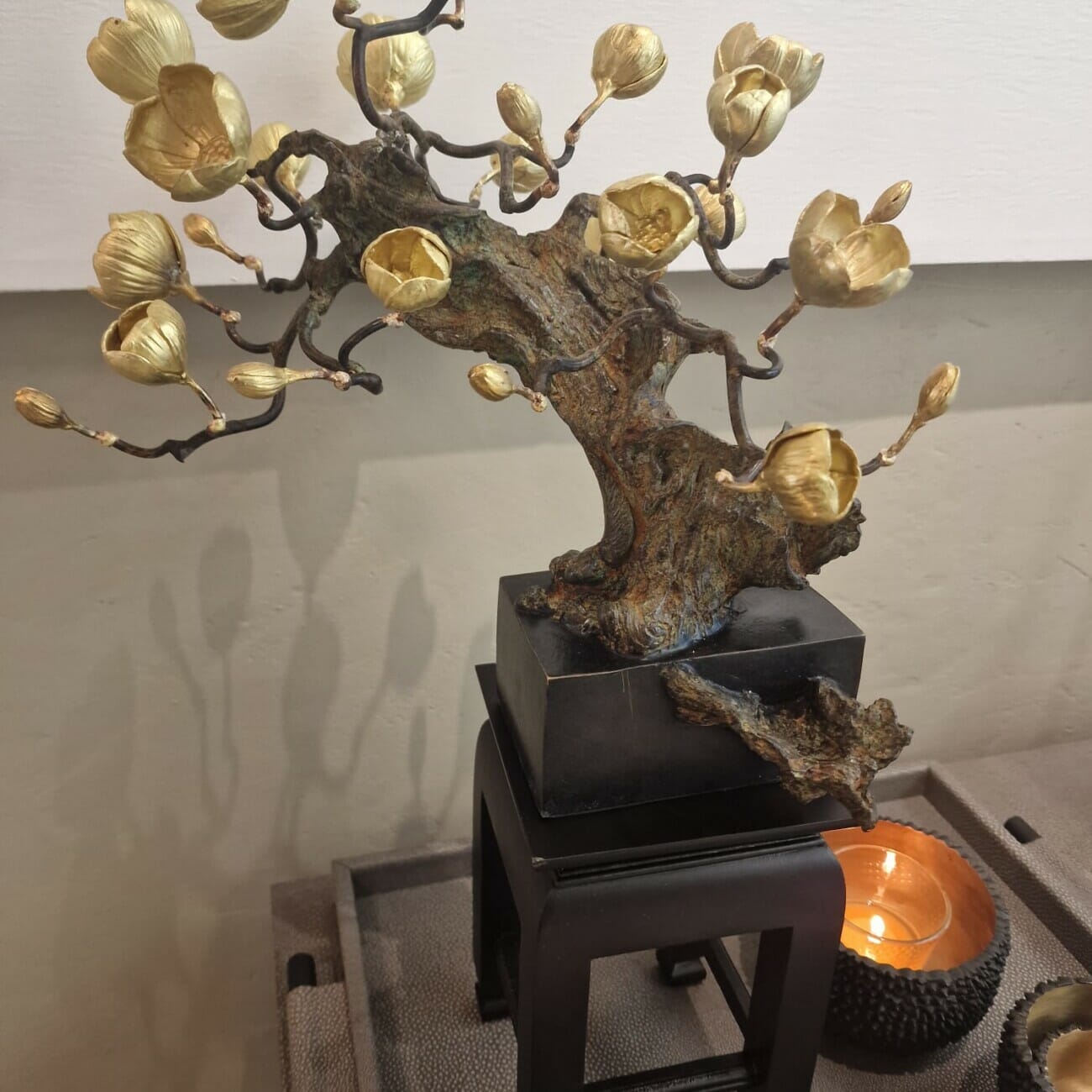 Bronze Blossom Table Sculpture