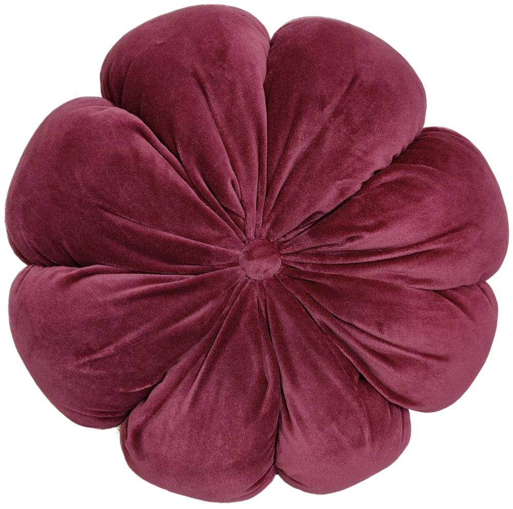 Malini Round Fleur Aubergine Cushion