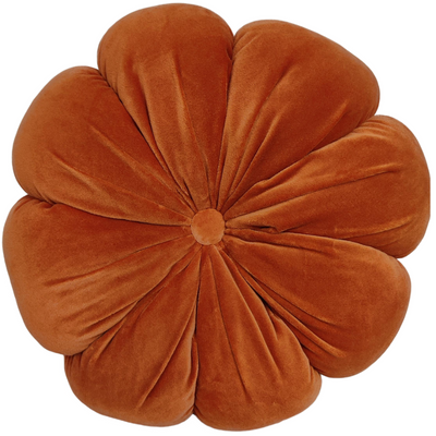 Malini Round Fleur Rust Cushion