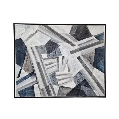 Abstract Torn Shapes Framed Painting