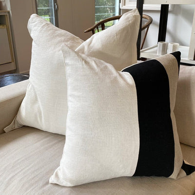Bandhini Homewear Design Accessories 55cm x 55cm / 22 x 22inches Linen Modern Block Stripe Lounge Cushion 55 x 55cm House of Isabella UK