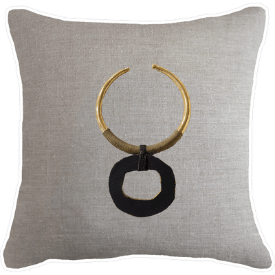 Bandhini Homewear Design Accessories Amulet Calico Black Lounge Cushion 55 x 55cm House of Isabella UK