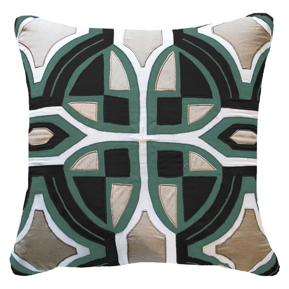 Bandhini Homewear Design Accessories Applique Zen Lounge Cushion 55 x 55cm House of Isabella UK