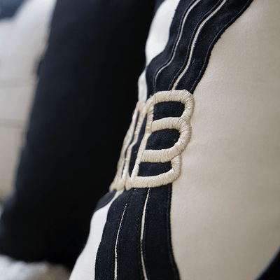 Bandhini Homewear Design Accessories Black / 55cm x 55cm / 22 x 22inches Barrel Black Lounge Cushion 55 x 55cm House of Isabella UK