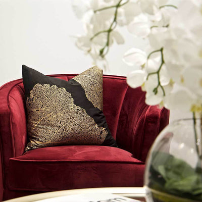 Bandhini Homewear Design Accessories Bone Leaf Lounge Cushion 55 x 55cm House of Isabella UK