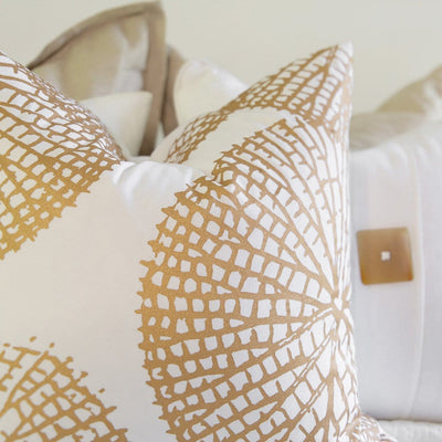 Bandhini Homewear Design Accessories Bone Lily Pad Lounge Cushion 55 x 55 cm House of Isabella UK