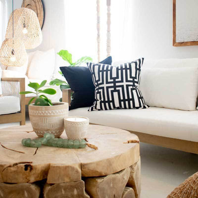 Bandhini Homewear Design Accessories Cotton Reverse Lounge Cushion 55 x 55cm House of Isabella UK