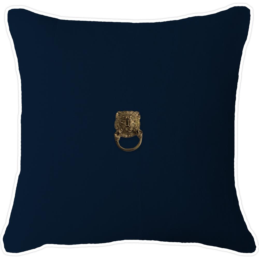 Bandhini Homewear Design Accessories Creature Metal Lion Head Gold Lounge Cushion 55 x 55 cm House of Isabella UK