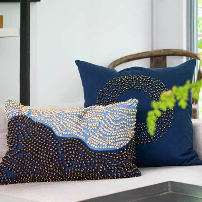 Bandhini Homewear Design Accessories Disc Bead Lounge Cushion 55 x 55 cm House of Isabella UK