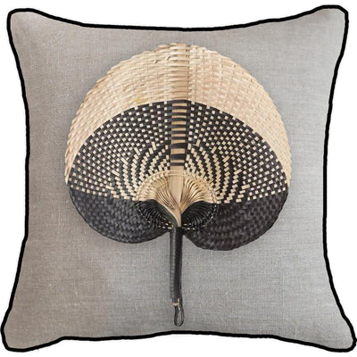 Bandhini Homewear Design Accessories Fan Raffia Lounge Cushion 55 x 55 cm House of Isabella UK