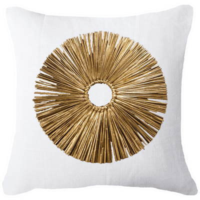 Bandhini Homewear Design Accessories Grass Ring Gold Lounge Cushion 55x55cm House of Isabella UK