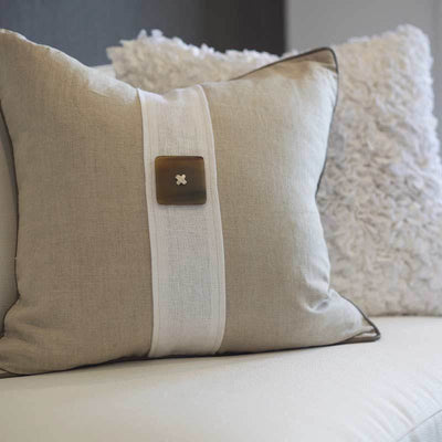 Bandhini Homewear Design Accessories Horn Button Lounge Cushion 55x55cm House of Isabella UK