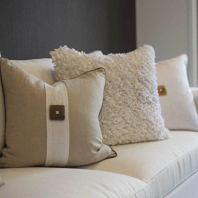 Bandhini Homewear Design Accessories Horn Button Lounge Cushion 55x55cm House of Isabella UK