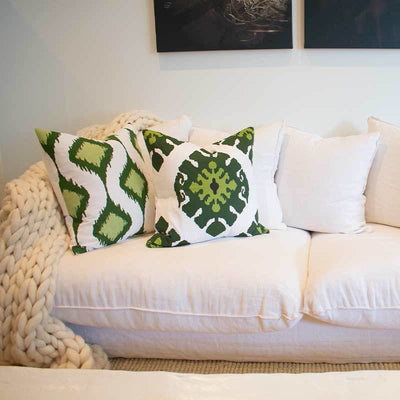 Bandhini Homewear Design Accessories Inner Ikat Cluster Lounge Cushion 55x55cm House of Isabella UK