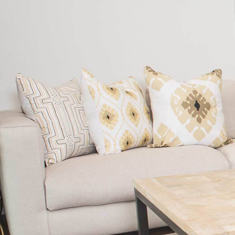 Bandhini Homewear Design Accessories Inner Ikat Lounge Cushion 55x55cm House of Isabella UK