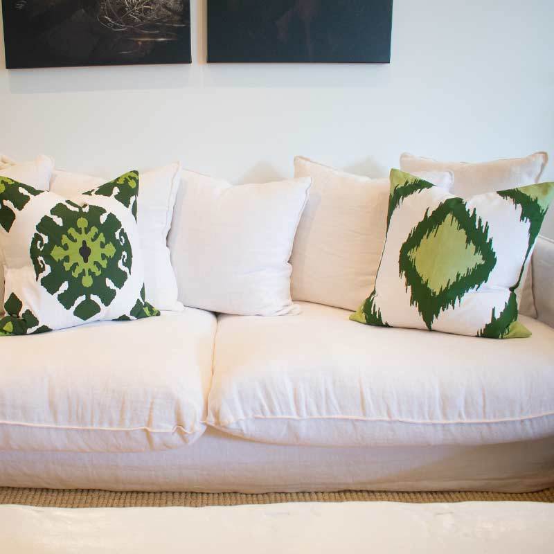 Bandhini Homewear Design Accessories Inner Ikat Solitaire Lounge Cushion 55 x 55 cm House of Isabella UK