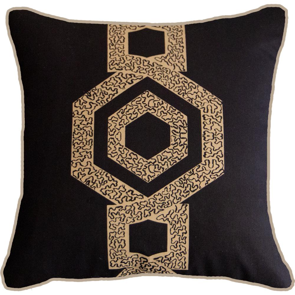 Bandhini Homewear Design Accessories Inter Hexagon Scroll Sash Lounge Cushion 55 x 55 cm House of Isabella UK