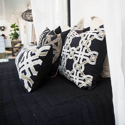 Bandhini Homewear Design Accessories Intertwined Lounge Cushion 55x55cm House of Isabella UK