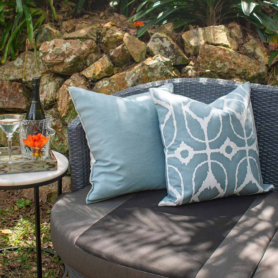 Outdoor Inner Ikat Diamond Lounge Cushion 55 x 55cm - House of Isabella UK