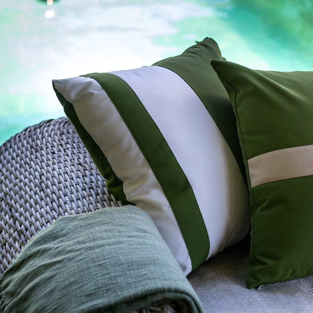 Bandhini Homewear Design Accessories Outdoor Nautical Block Stripe Lounge Cushion 55 x 55cm House of Isabella UK