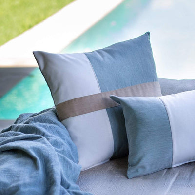 Bandhini Homewear Design Accessories Outdoor Nautical Heather Stripe Lounge Cushion 55 x 55cm House of Isabella UK