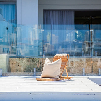 Bandhini Homewear Design Accessories Outdoor Nautical Stripe Lounge Cushion 55 x 55 cm House of Isabella UK
