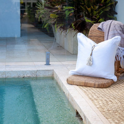 Bandhini Homewear Design Accessories Outdoor Shell Waterfall Lounge Cushion 55x55cm House of Isabella UK