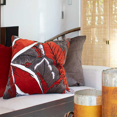 Bandhini Homewear Design Accessories Rake Applique Velvet Lounge Cushion 55 x 55 cm House of Isabella UK