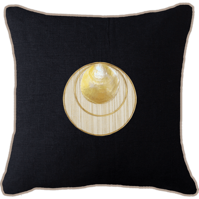 Bandhini Homewear Design Accessories Shell Disc Gold Lounge Cushion 55 x 55cm House of Isabella UK
