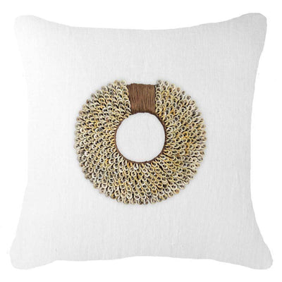 Bandhini Homewear Design Accessories Shell Ring Coffee Bean Lounge Cushion 55 x 55cm House of Isabella UK