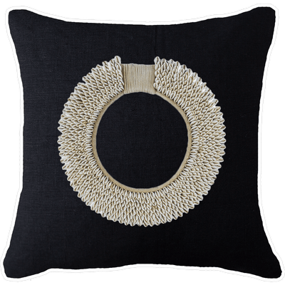 Bandhini Homewear Design Accessories Shell Ring Natural Lounge Cushion 55 x 55 cm House of Isabella UK