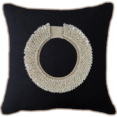 Bandhini Homewear Design Accessories Shell Ring Natural Lounge Cushion 55 x 55 cm House of Isabella UK