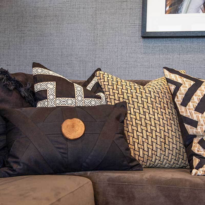 Bandhini Homewear Design Accessories Weave Bamboo Lounge Cushion 55x55cm House of Isabella UK
