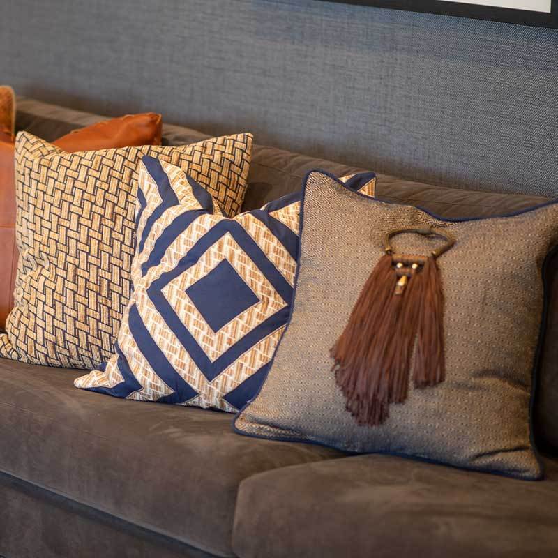 Bandhini Homewear Design Accessories Weave Bamboo Lounge Cushion 55x55cm House of Isabella UK
