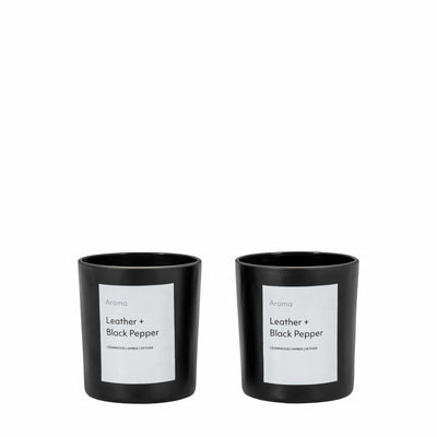 Bodhi Accessories Aroma Votive Leather and Black Pepper - Small 2 Pack House of Isabella UK