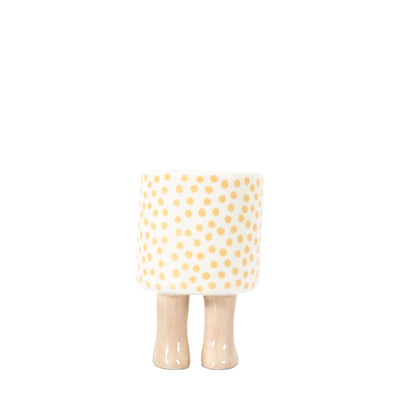 Bodhi Accessories Dotty Planter with Feet - Large White House of Isabella UK