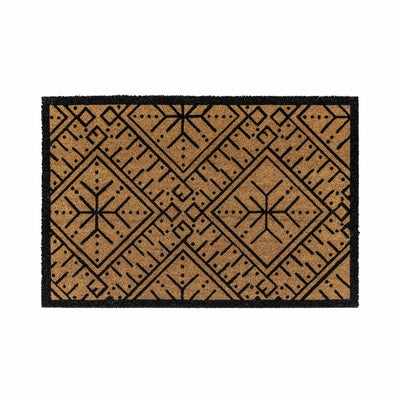 Bodhi Accessories Ikat Coir Doormat Black / Natural House of Isabella UK