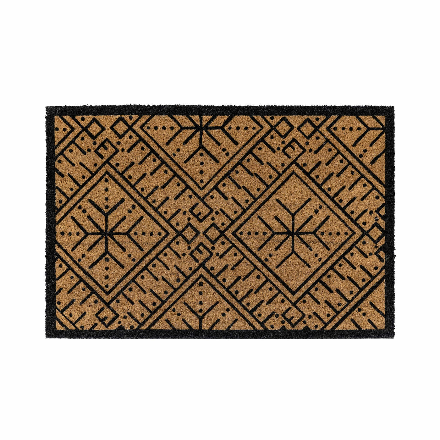 Bodhi Accessories Ikat Coir Doormat Ochre / Natural House of Isabella UK
