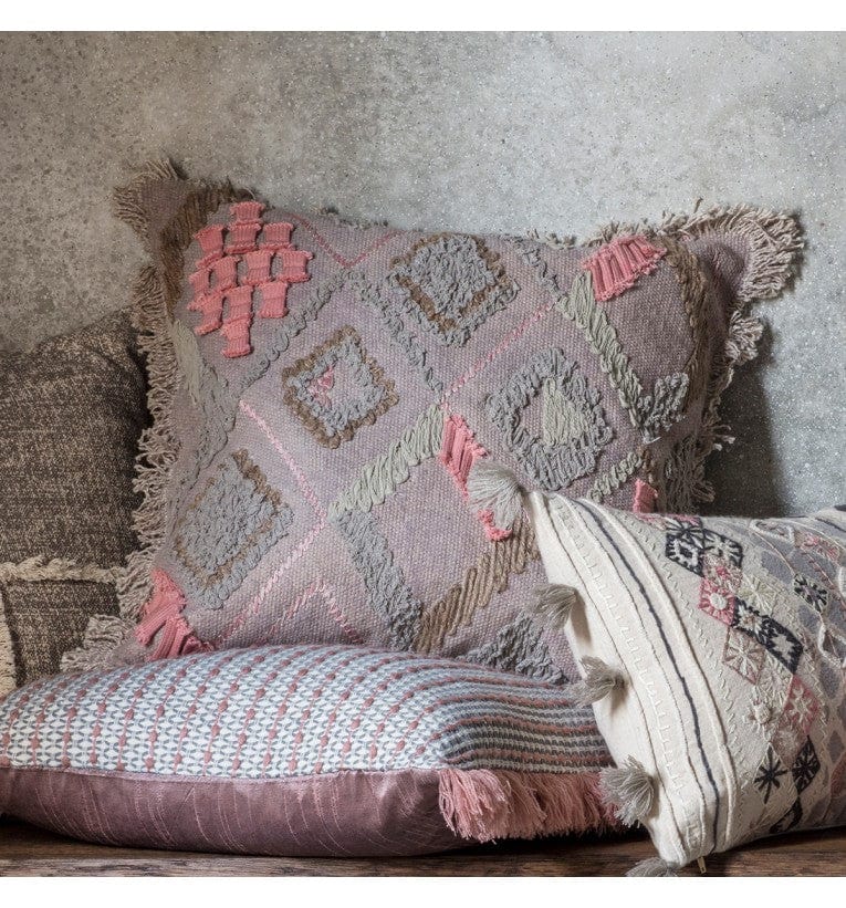 Bodhi Accessories Lough Dusky Blush Embroidered Cushion | OUTLET House of Isabella UK