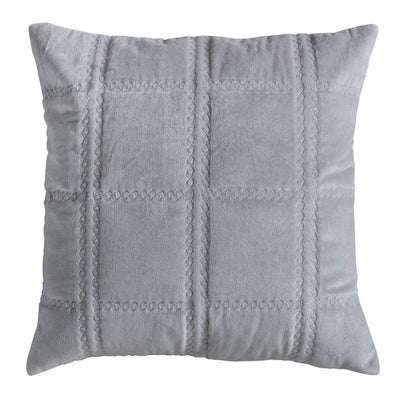 Bodhi Accessories Quilted Cotton Cushion Grey House of Isabella UK