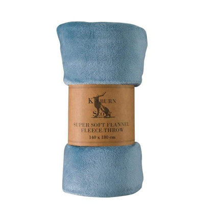 Bodhi Accessories Rolled Flannel Fleece Denim Blue House of Isabella UK