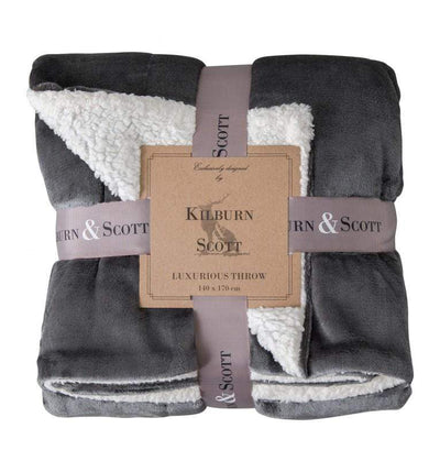 Bodhi Accessories Sterling Sherpa Throw Grey House of Isabella UK