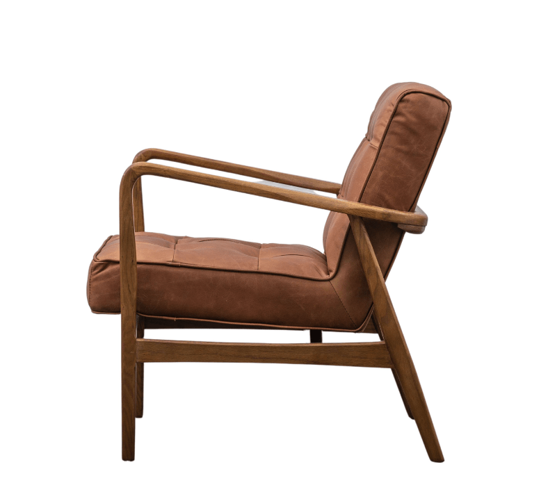 Bodhi Living Humber Armchair - Vintage Brown Leather House of Isabella UK