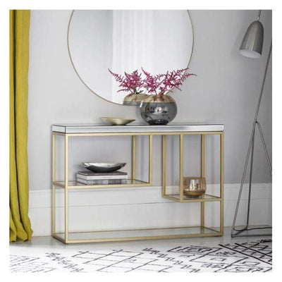 Bodhi Living Pippard Console Table Champagne W1200 x D360 x H820mm House of Isabella UK