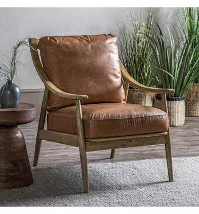 Bodhi Living Reliant Armchair Brown Leather House of Isabella UK