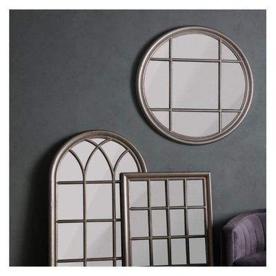 Bodhi Mirrors Eccleston Round Mirror Silver W1000 x D40 x H1000mm House of Isabella UK